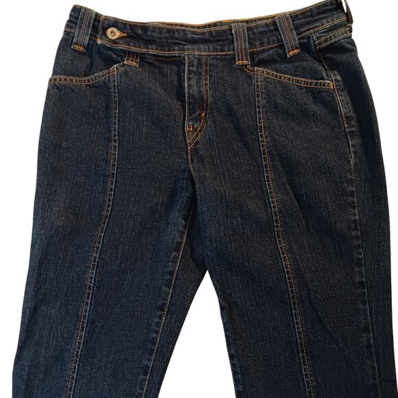 Levis Vintage Jeans Classic Womens 9 JR 31X32 Dark Wash Seams Boot Flare Y2K - Picture 1 of 15